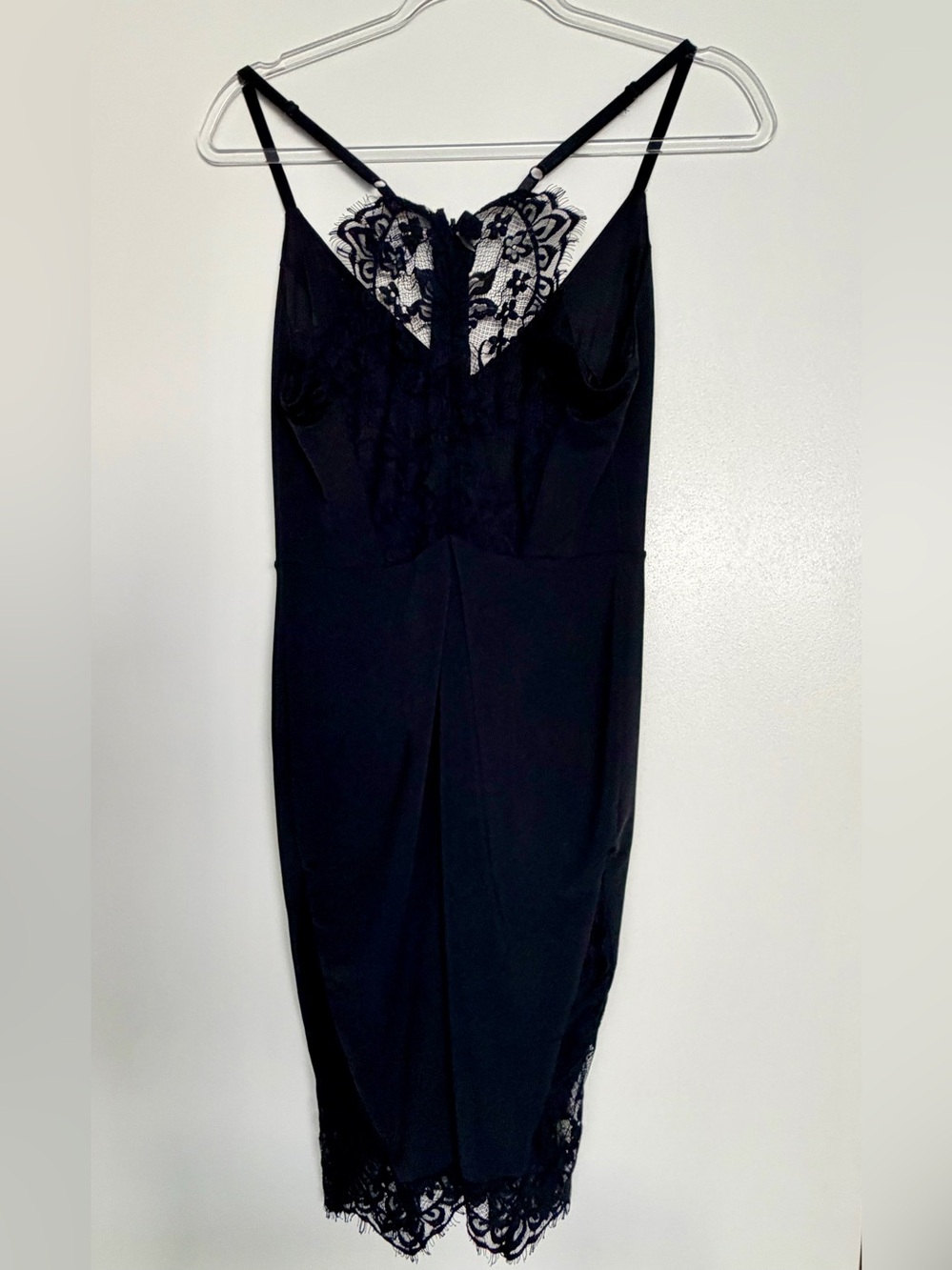 Classy Bebe Back Lace-Trim Slip Dress